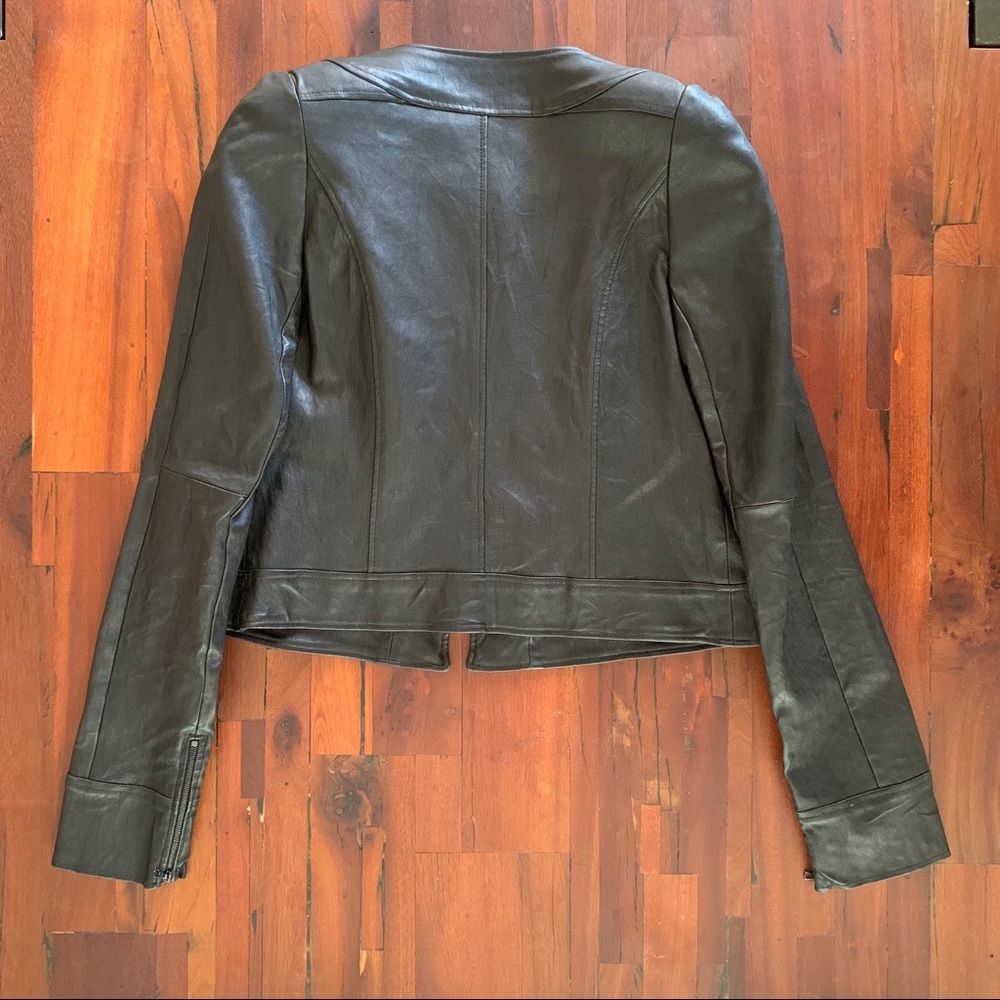 Thakoon Black Pocket Front Leather Jacket 6 NWOT - Picture 4 of 8